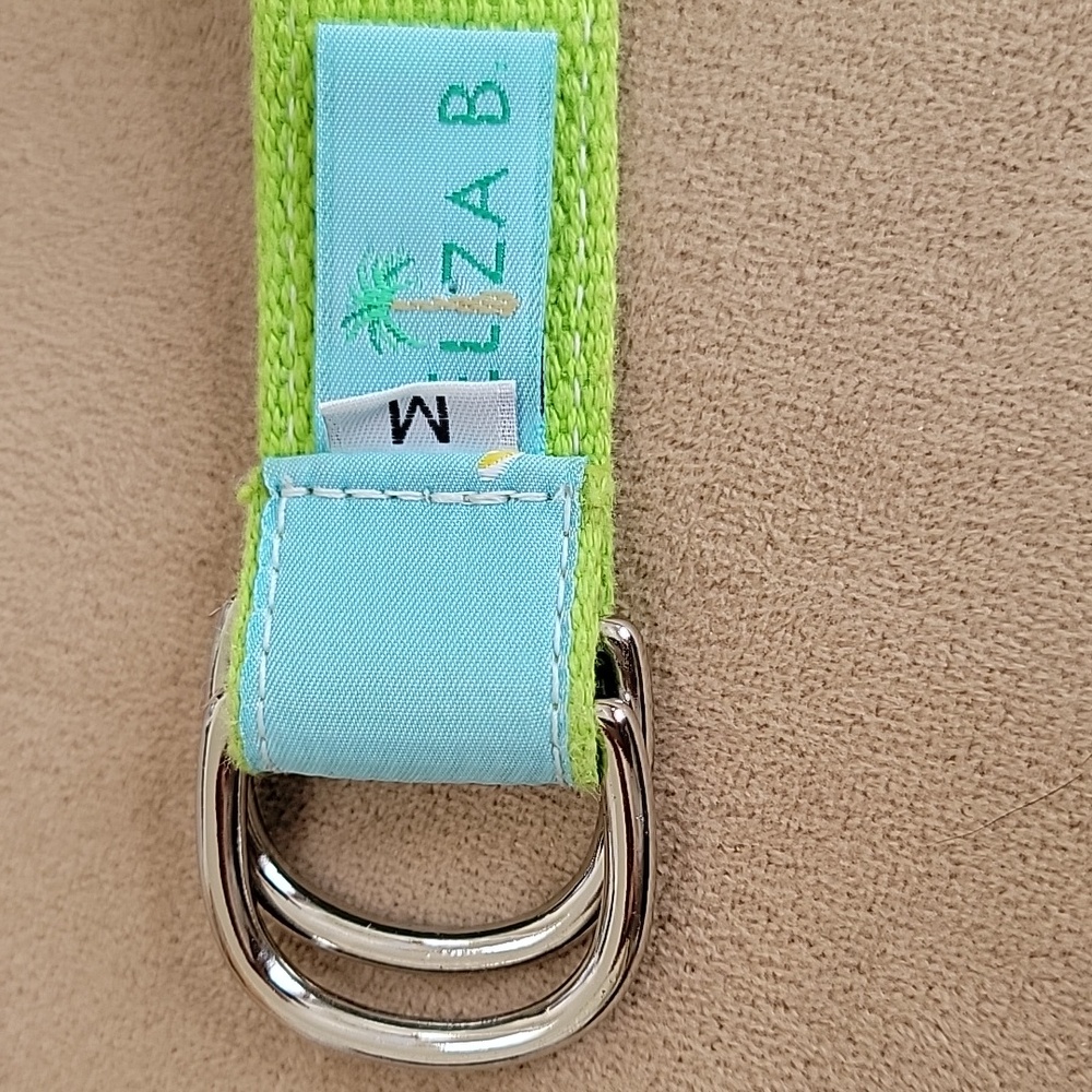 Eliza B Blue & Green Beach Chair D-Ring Ribbon Beach Chair Belt Size Medium EUC - Picture 3 of 7